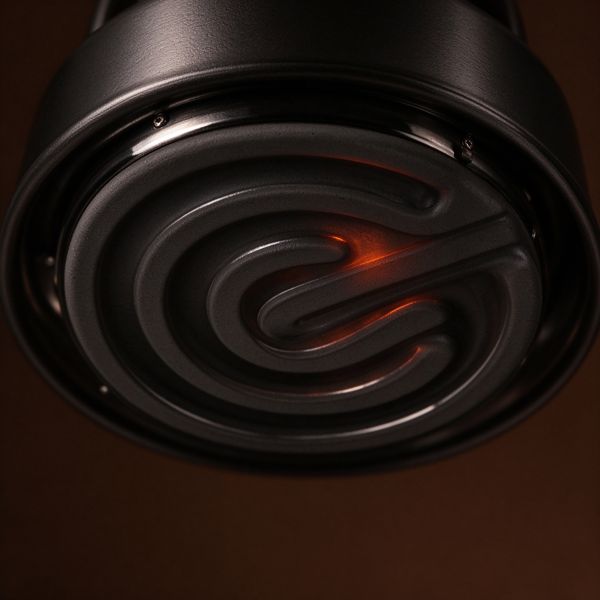Close-up of the candle warmer’s ceramic heating assembly under the shade.